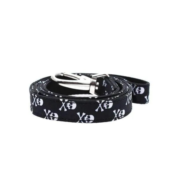 Skull and Crossbones Designer Fabric Dog Lead - Urban Pup - 1