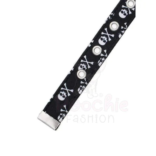 Skull and Crossbones Fabric Dog Collar - Urban Pup - 3
