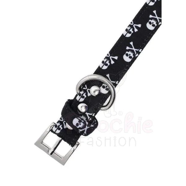 Skull and Crossbones Fabric Dog Collar - Urban Pup - 2