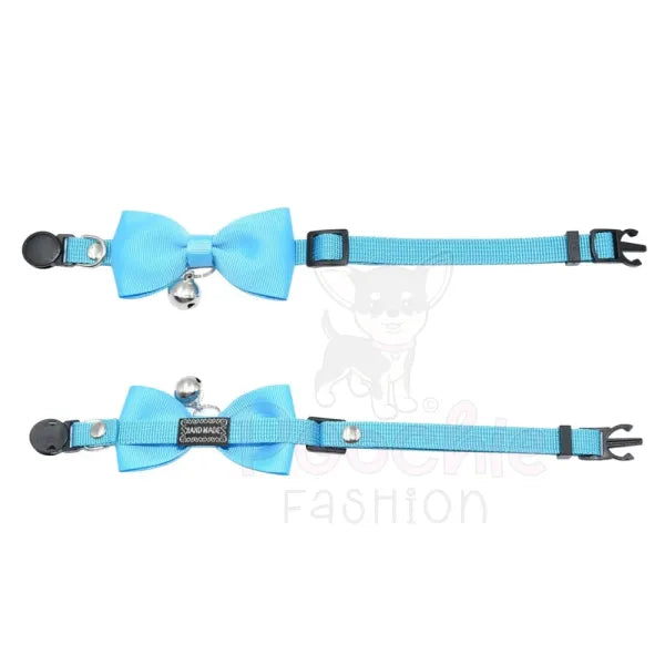 Sky Blue Handmade Bow Tie Cat Collar - Posh Catz - 3