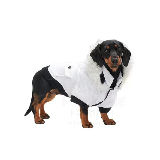 Snow White Luxury Quilted Parka Dog Coat - Urban - 2