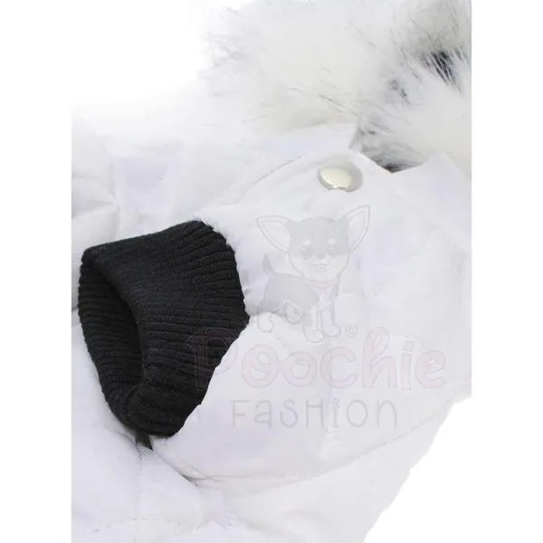 Snow White Luxury Quilted Parka Dog Coat - Urban Pup - 5