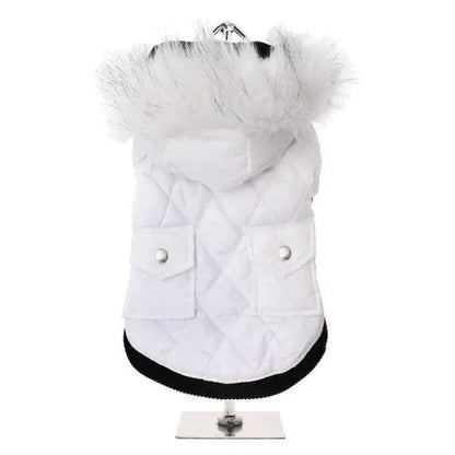 Snow White Luxury Quilted Parka Dog Coat - Urban Pup - 1