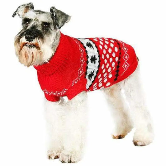 Urban Pup Red and White Snowball Dog Jumper Large - Sale - 1