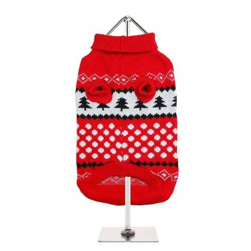 Urban Pup Red and White Snowball Dog Jumper Large - Sale - 2