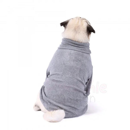 Long Sleeve Ribbed Dog T-shirt Grey - Rich Paw - 4