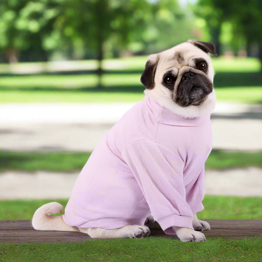 Long Sleeve Ribbed Dog T-shirt Lilac - Rich Paw - 1