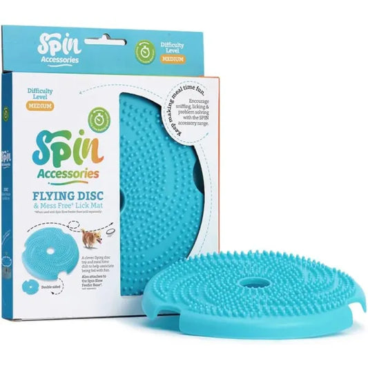 Spin Accessories Lick Flying Disc Feeder in Blue - Level Medium - Petdreamhouse - 1