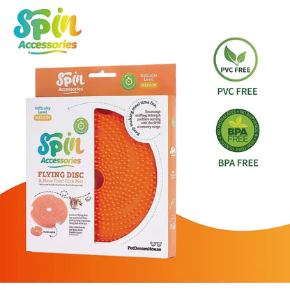 SPIN Accessories Lick Flying Disc Feeder In Orange - Level Medium - PetDreamHouse - 3