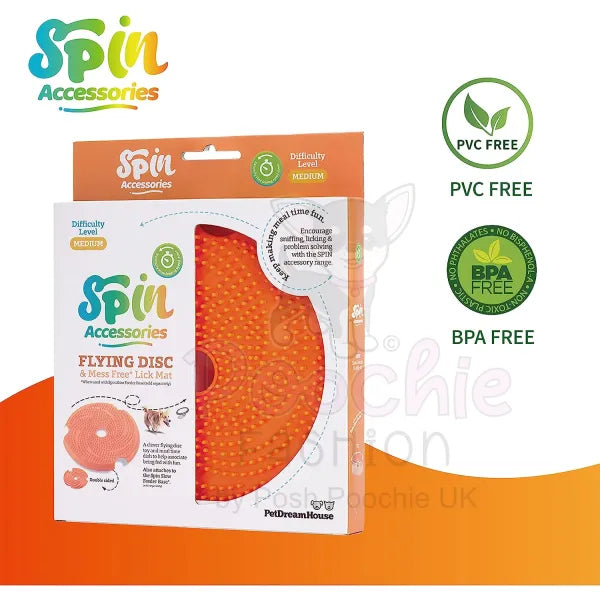Spin Accessories Lick Flying Disc Feeder in Orange - Level Medium - Petdreamhouse - 3