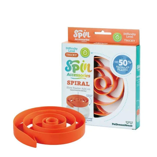 Spin Accessories Spiral Feeder in Orange - Level Tricky - Petdreamhouse - 1