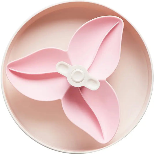 SPIN Flower Interactive Pet Slow Feeder In Baby Pink - Level Easy - PetDreamHouse - 1