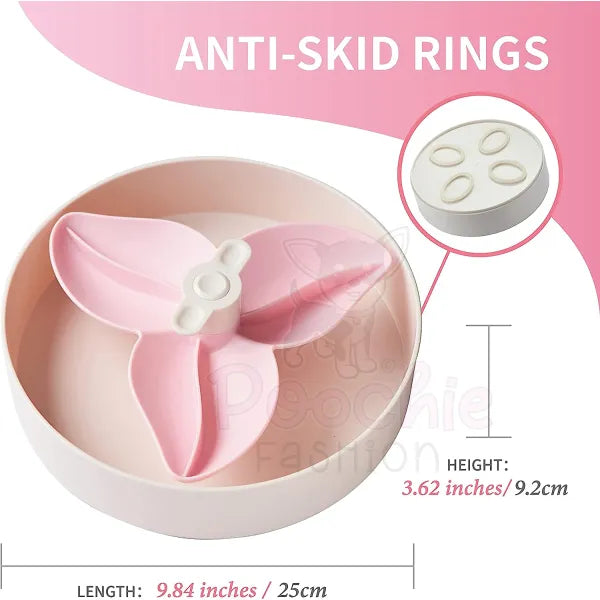Spin Flower Interactive Pet Slow Feeder in Baby Pink - Level Easy - Petdreamhouse - 3