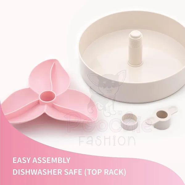 Spin Flower Interactive Pet Slow Feeder in Baby Pink - Level Easy - Petdreamhouse - 4