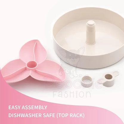 Spin Flower Interactive Pet Slow Feeder in Baby Pink - Level Easy - Petdreamhouse - 4