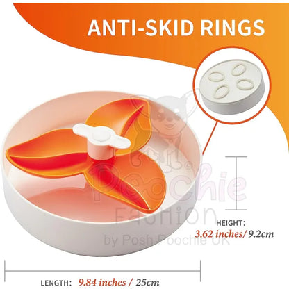 Spin Flower Interactive Pet Slow Feeder in Orange - Level Easy - Petdreamhouse - 3