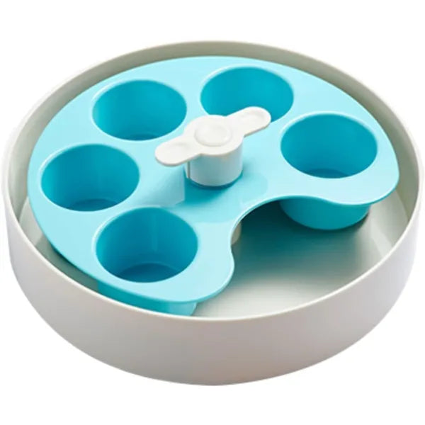 SPIN Pallette Interactive Pet Slow Feeder In Blue - Level Medium - PetDreamHouse - 1