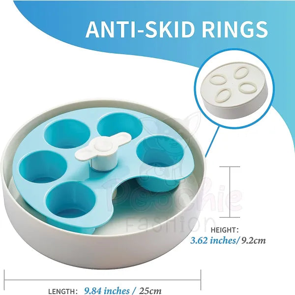 Spin Pallette Interactive Pet Slow Feeder in Blue - Level Medium - Petdreamhouse - 3