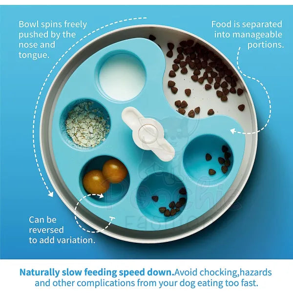 Spin Pallette Interactive Pet Slow Feeder in Blue - Level Medium - Petdreamhouse - 2