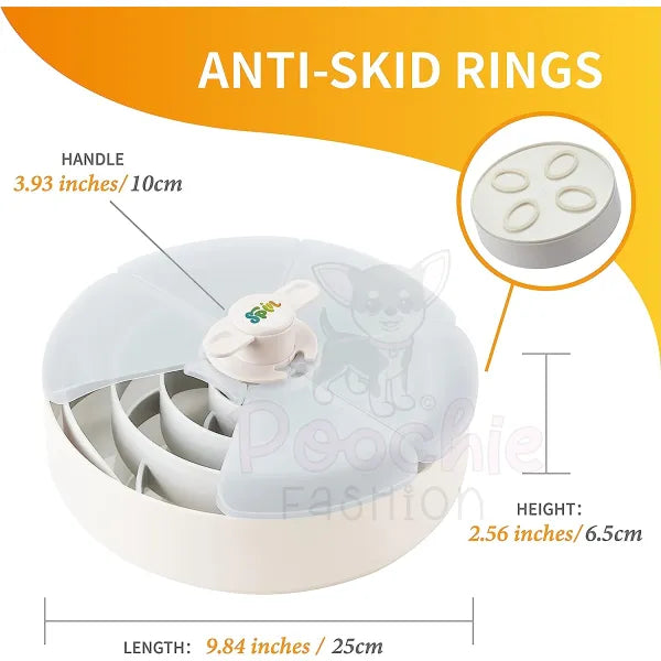 Spin Spiral Interactive Pet Slow Feeder with Twister Lid in Grey - Level Tricky - Petdreamhouse - 3