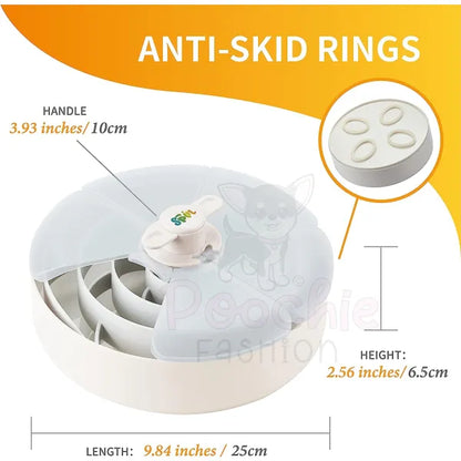 Spin Spiral Interactive Pet Slow Feeder with Twister Lid in Grey - Level Tricky - Petdreamhouse - 3