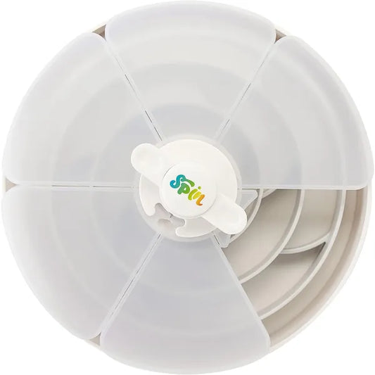 Spin Spiral Interactive Pet Slow Feeder with Twister Lid in Grey - Level Tricky - Petdreamhouse - 1