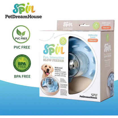 SPIN UFO Maze Interactive Pet Slow Feeder In Baby Blue - Level Tricky - PetDreamHouse - 5
