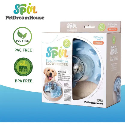 SPIN UFO Maze Interactive Pet Slow Feeder In Baby Blue - Level Tricky - PetDreamHouse - 5