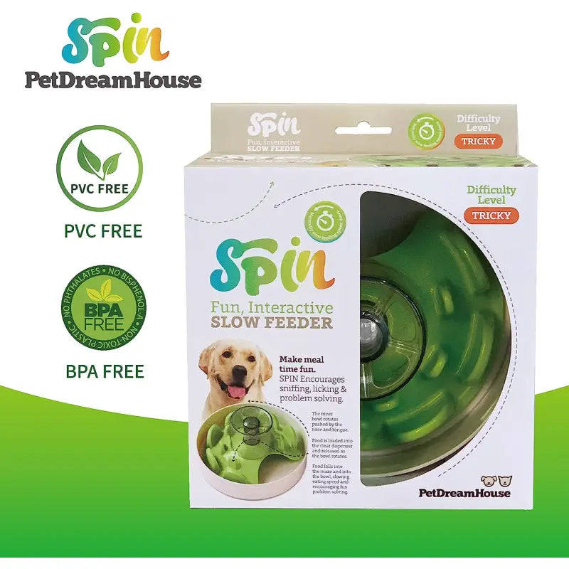 SPIN UFO Maze Interactive Pet Slow Feeder In Green - Level Tricky - PetDreamHouse - 5