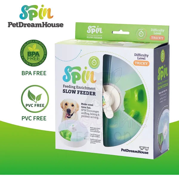 Spin Ufo Maze Interactive Pet Slow Feeder with Twister Lid in Green - Level Tricky - Petdreamhouse - 6