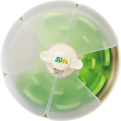 SPIN UFO Maze Interactive Pet Slow Feeder With Twister Lid In Green - Level Tricky - PetDreamHouse - 1