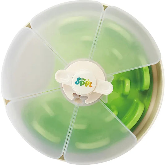 Spin Ufo Maze Interactive Pet Slow Feeder with Twister Lid in Green - Level Tricky - Petdreamhouse - 1