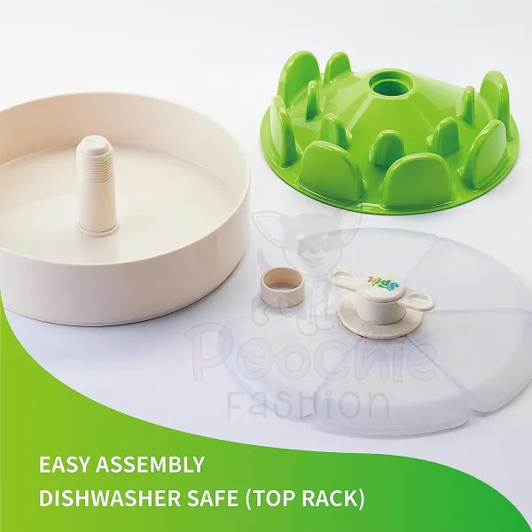 Spin Ufo Maze Interactive Pet Slow Feeder with Twister Lid in Green - Level Tricky - Petdreamhouse - 5