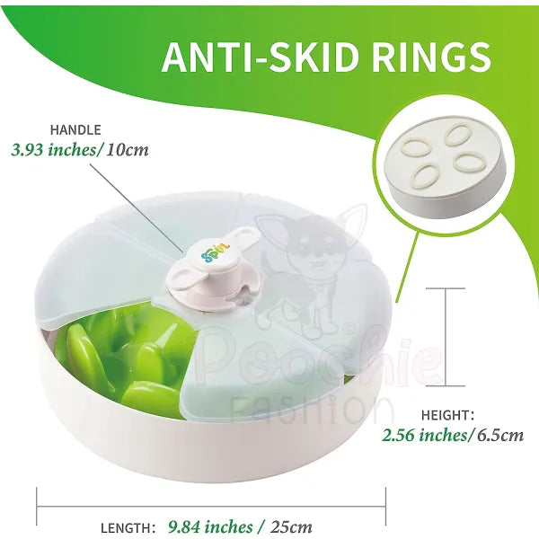 Spin Ufo Maze Interactive Pet Slow Feeder with Twister Lid in Green - Level Tricky - Petdreamhouse - 3