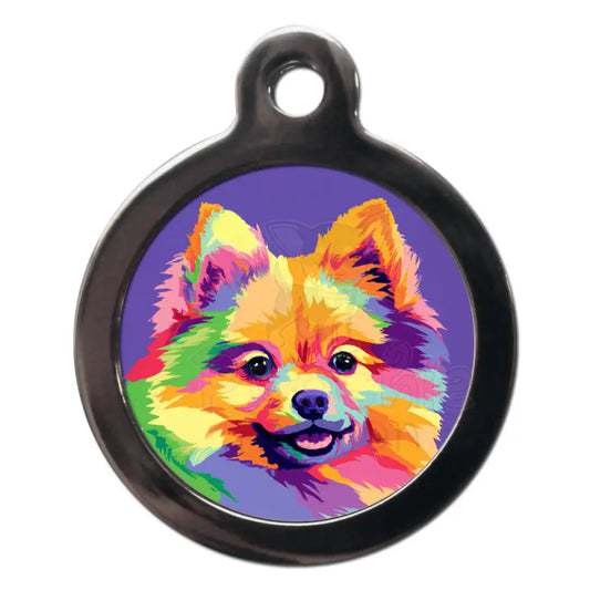 Spitz Pop Art Dog Id Tag - Ps Pet Tags - 1