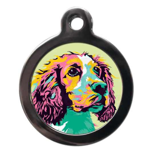 Springer Spaniel Pop Art Dog Id Tag - Ps Pet Tags - 1