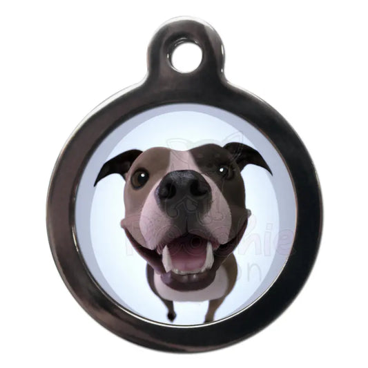 Staffy Fish Eye Lens Dog Id Tag - Ps Pet Tags - 1