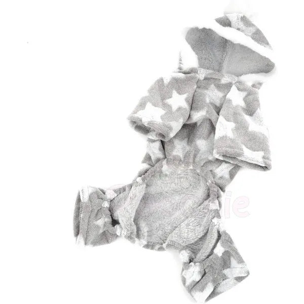 Star Fleecy Puppy Dog Pyjamas in Silver Grey - Sale - 2