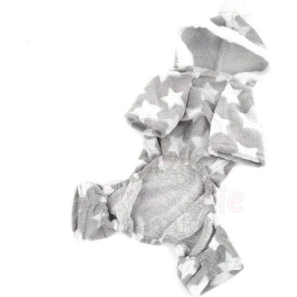 Star Fleecy Puppy Dog Pyjamas in Silver Grey - Sale - 2