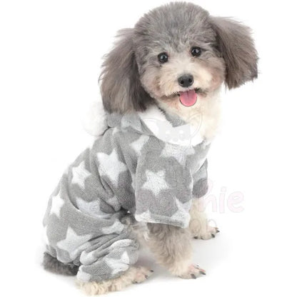 Star Fleecy Puppy Dog Pyjamas in Silver Grey - Sale - 5
