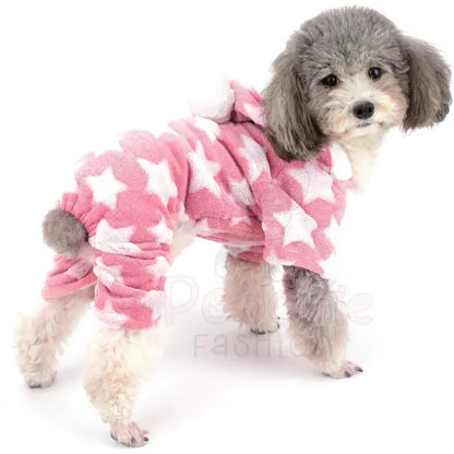 Star Fleecy Puppy Dog Pyjamas in Pink - Posh Pawz - 3