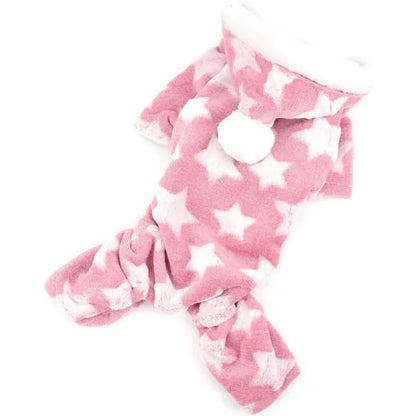 Star Fleecy Puppy Dog Pyjamas in Pink - Posh Pawz - 1