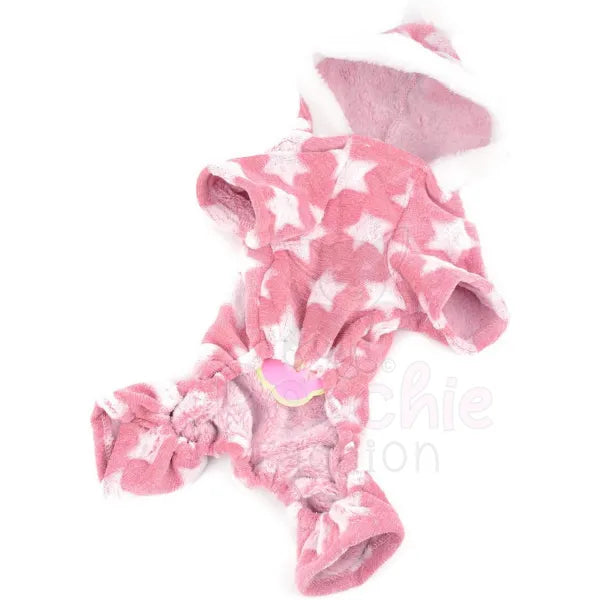 Star Fleecy Puppy Dog Pyjamas in Pink - Posh Pawz - 2