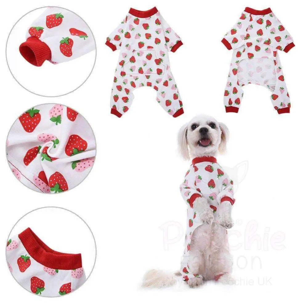 Strawberry Onesie Dog Pyjamas - Sale - 4