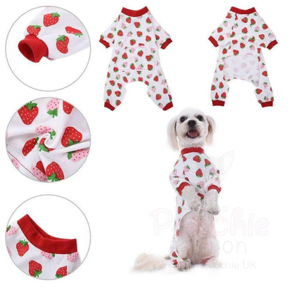 Strawberry Onesie Dog Pyjamas - Sale - 4