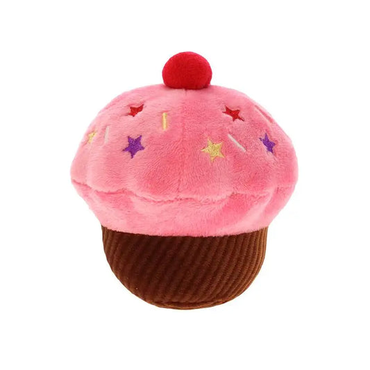 Strawberry Pupcake Plush & Squeaky Dog Toy - Posh Pawz - 1