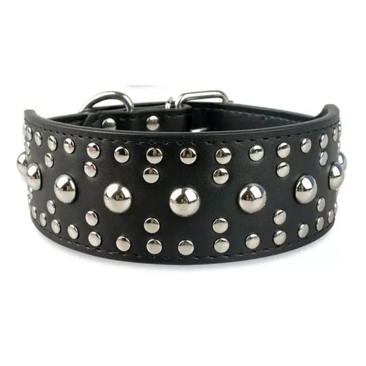 Super Stud Large Breed Dog Collar in Black - Posh Pawz - 1