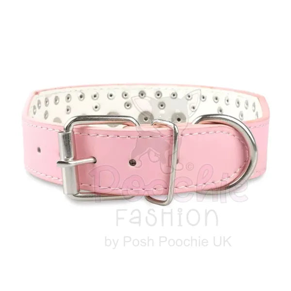 Super Stud Large Breed Dog Collar in Pink - Posh Pawz - 2
