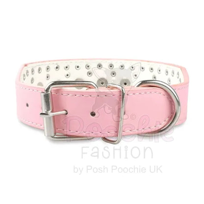 Super Stud Large Breed Dog Collar in Pink - Posh Pawz - 2