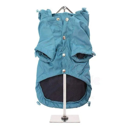 Teal Blue Fleece Lined Rainstorm Dog Rain Coat - Urban - 3